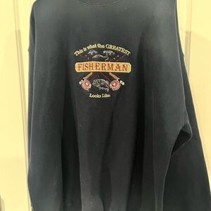 Fisherman Graphic Black Sweatshirt